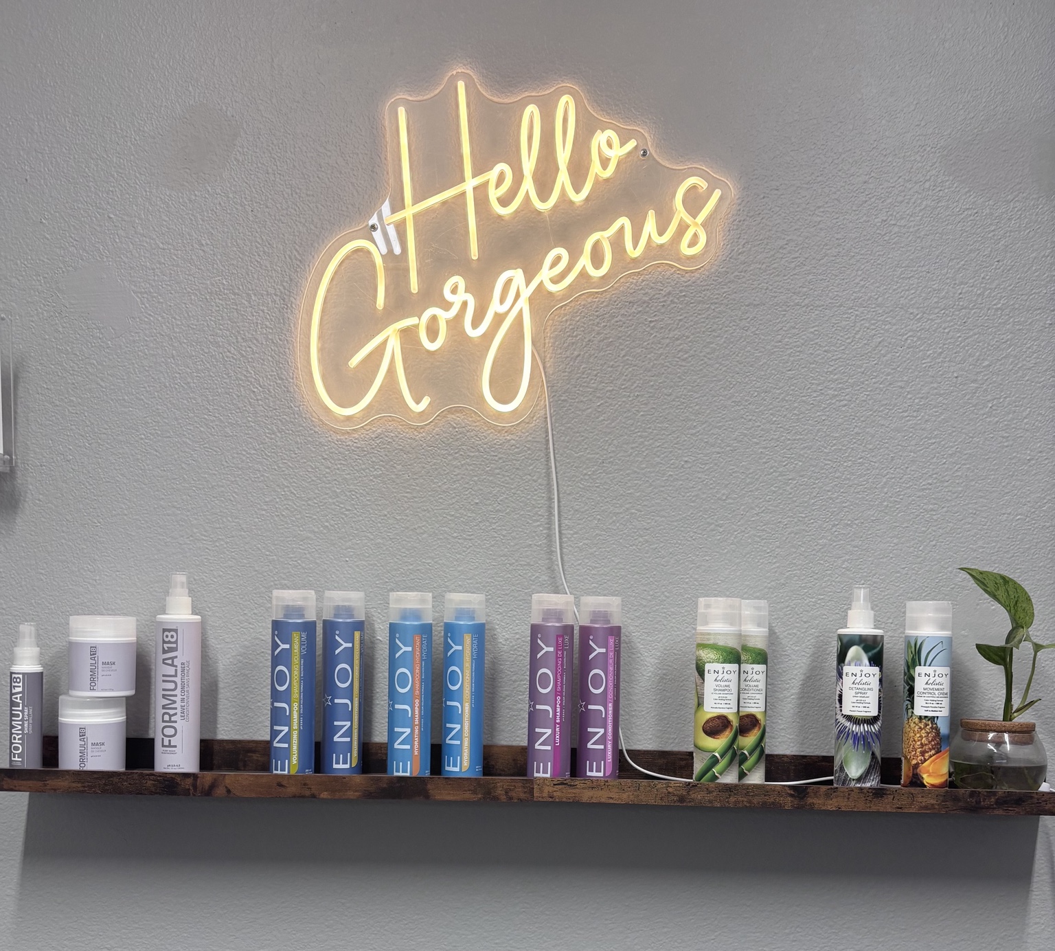 Hello Gorgeous salon product display