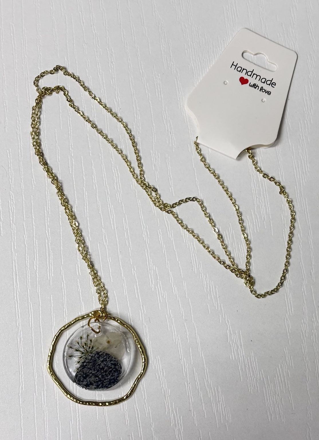 Natural floral pendant necklace