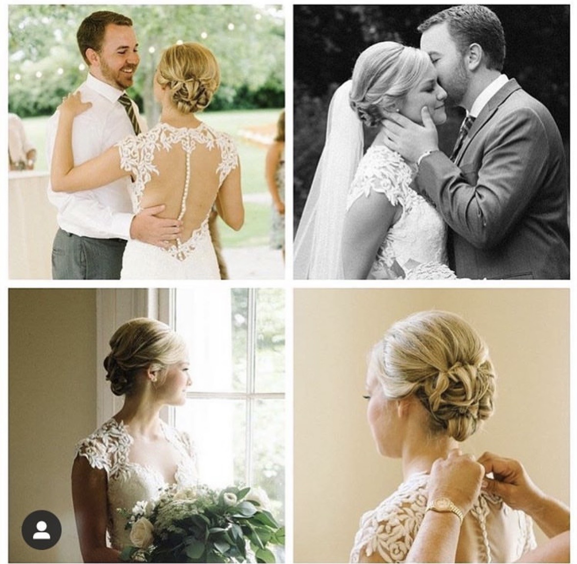 Bride with elegant low updo